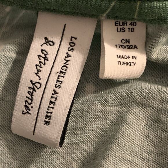 & Other Stories Baby Tee T-shirt Women's US Size 10 Medium Green-Multi Floral - Picture 6 of 11